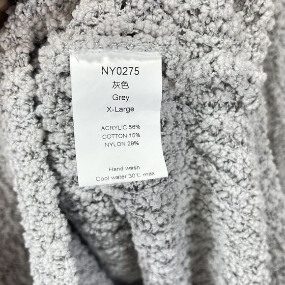 Women Sweater XL Cozy Knit Pullover Gray Crew Neck Chic - Picture 7 of 11